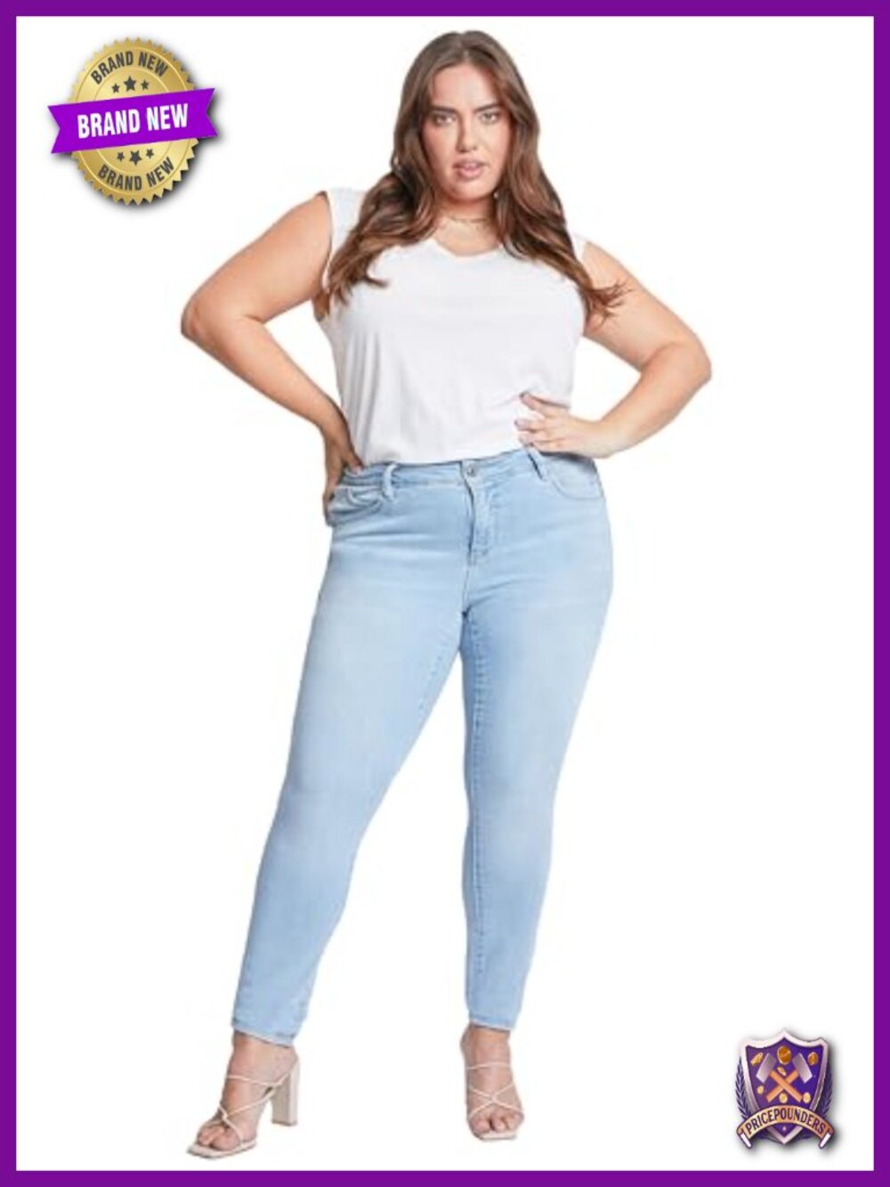 Plus Size High Rise Skinny Jeans WannaBettaButt Butt Lifting Eco Friendly - Picture 4 of 4